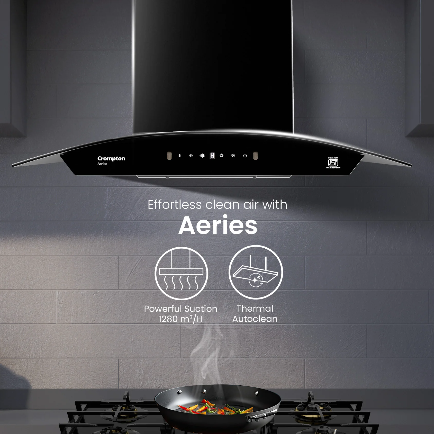 Crompton Aeries Curv Filterless IND Chimney - Image 2