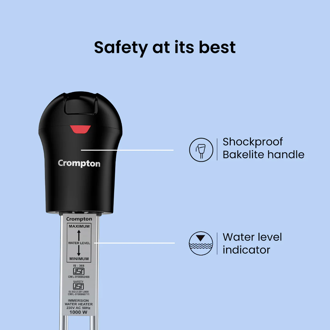 Crompton AIMR SP1A 1000 W Immersion Water Heater with IP 68 Protection - Image 5