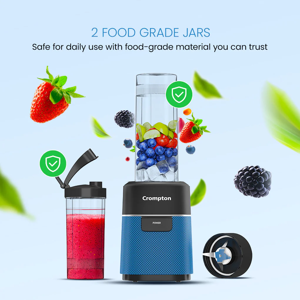 Crompton Ameo Fresh Nutri Blender | 400 Watts | 2 Food Grade Jars - Image 3