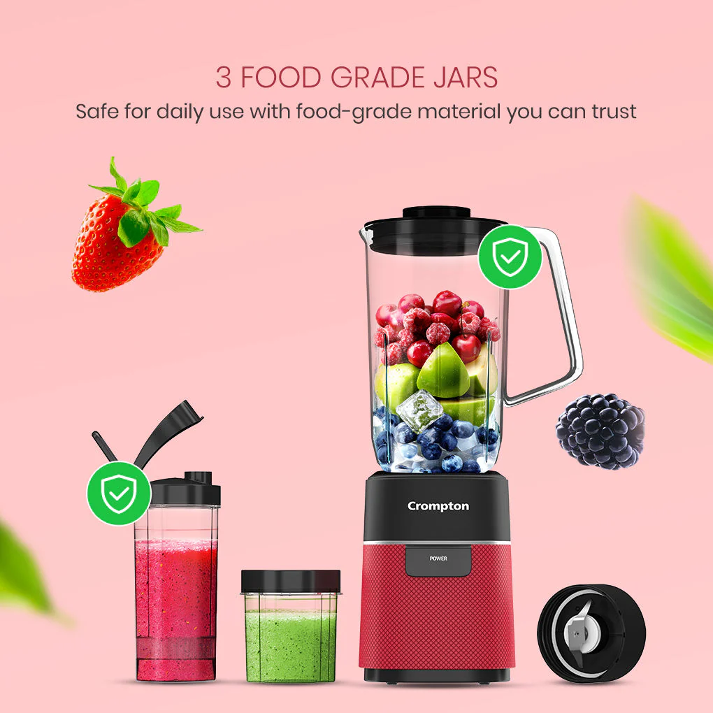 Crompton Ameo Fresh Nutri Blender | 400 Watts | 3 Food Grade Jars - Image 3