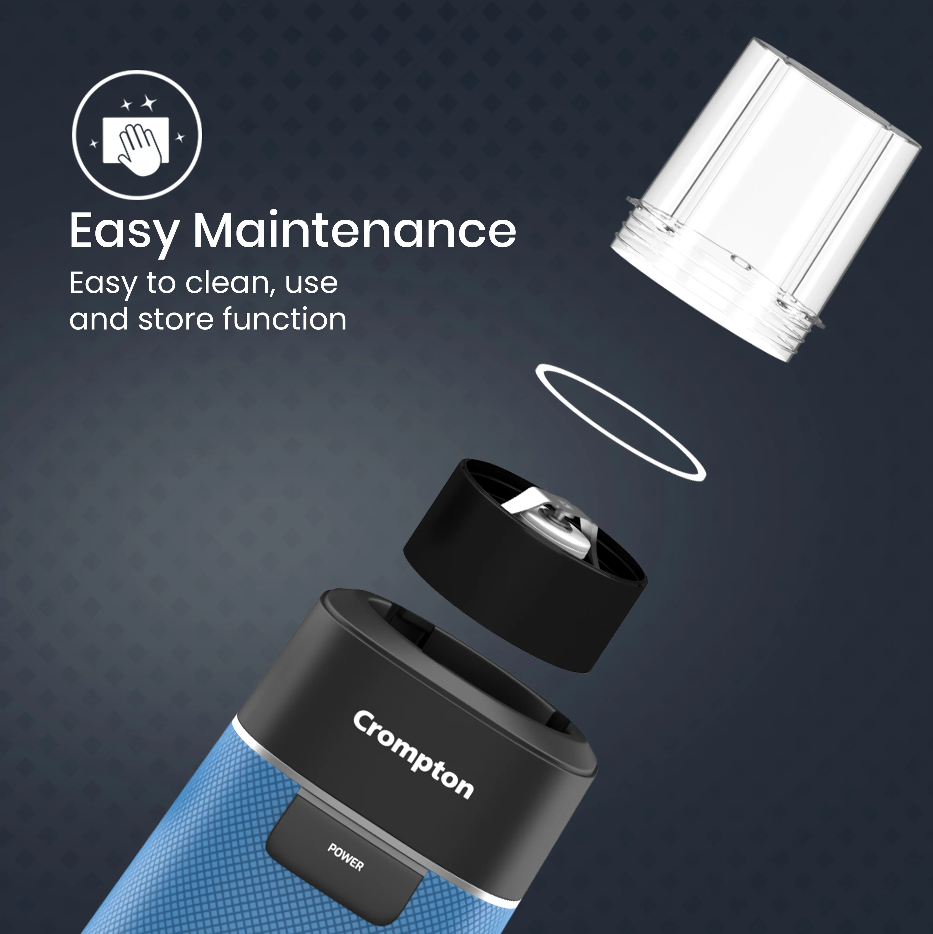 Crompton Ameo Fresh Nutri Blender Black & Blue - Image 3