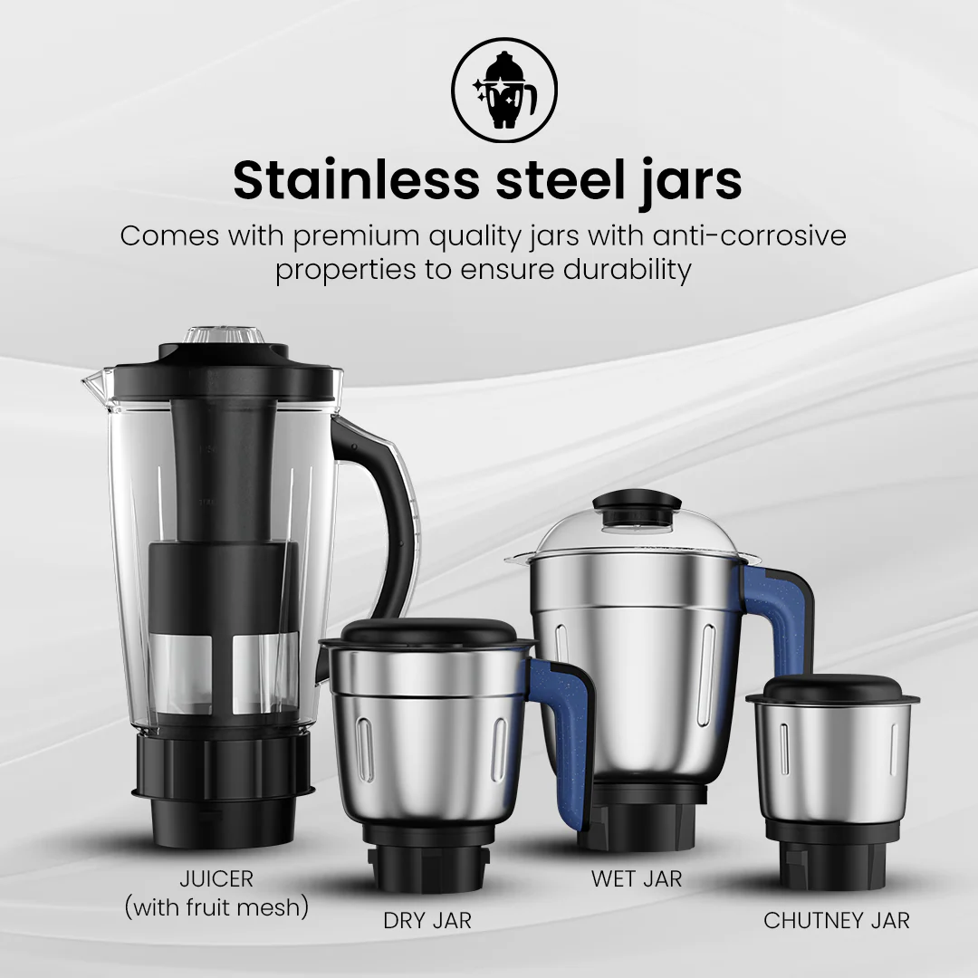 Crompton Duroelite Plus 800W, Mixer Grinder, 4 Jars - Image 4