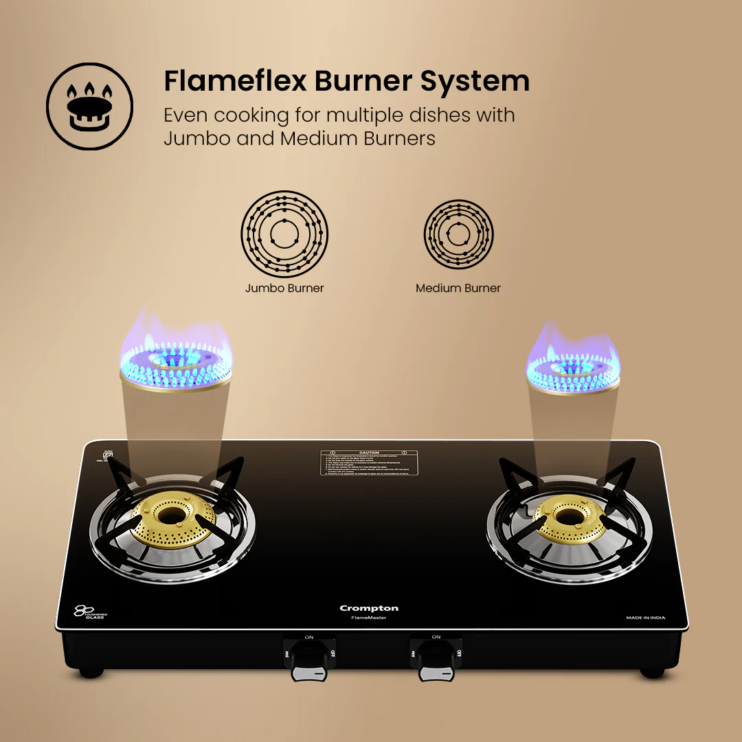 Crompton FlameMaster 2 Burner 65 cm Glass Cooktop - Image 3