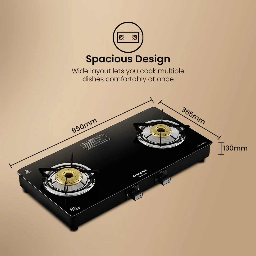 Crompton FlameMaster 2 Burner 65 cm Glass Cooktop - Image 8