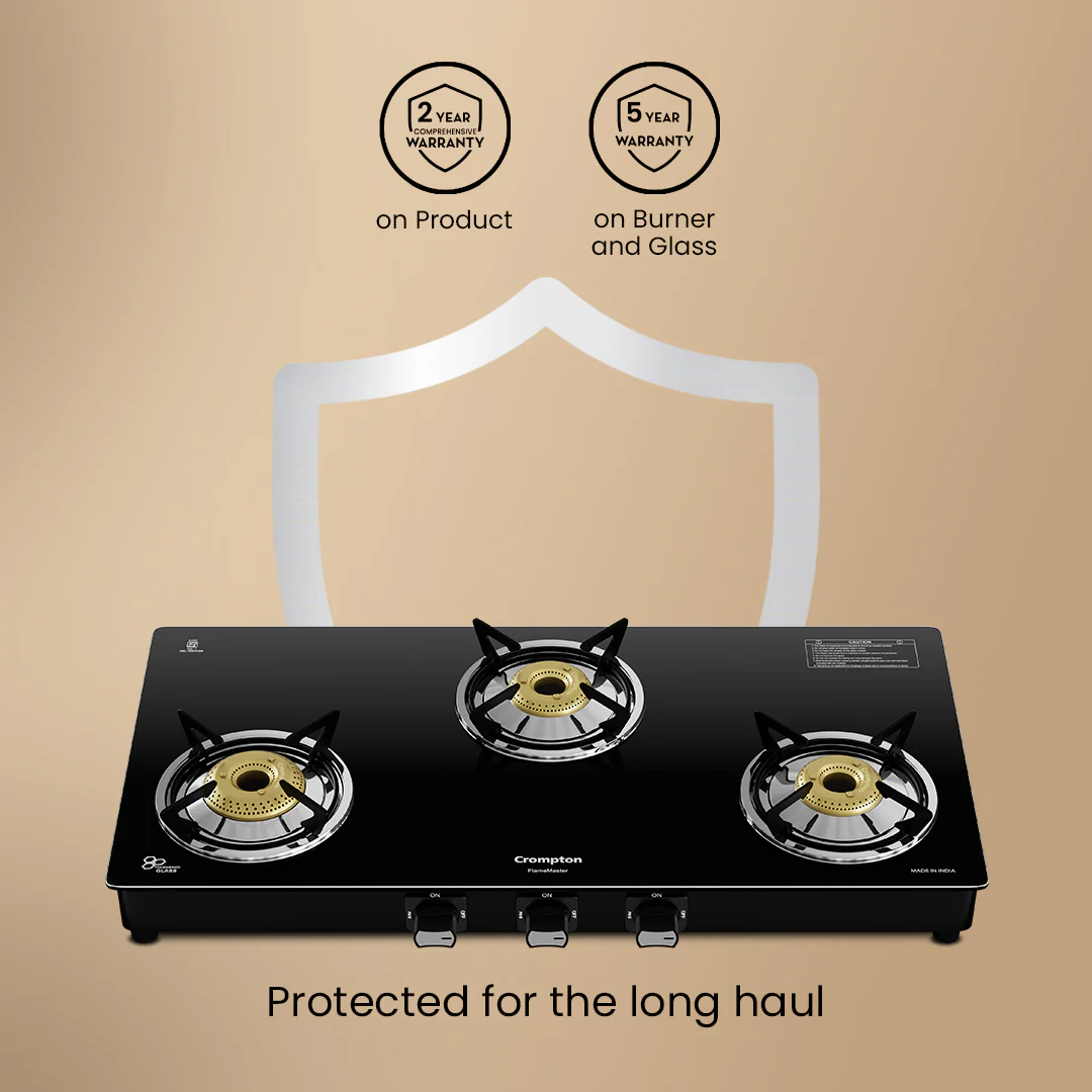 Crompton Cooktop FlameMaster 3 Burner 77 cm Glass MS Body - Image 9