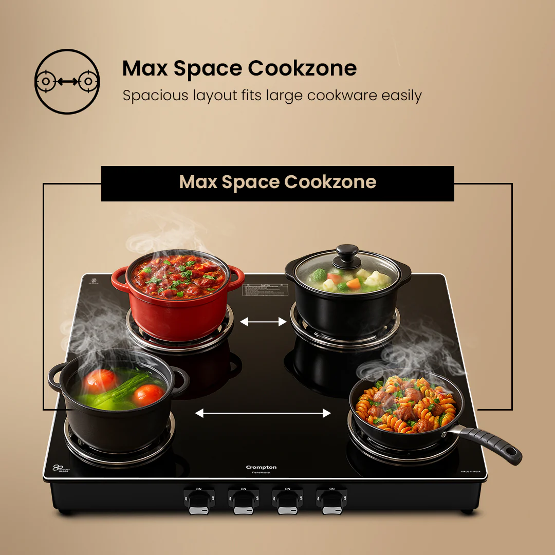 Crompton Cooktop FlameMaster 4 Burner 70 cm Glass - Image 4