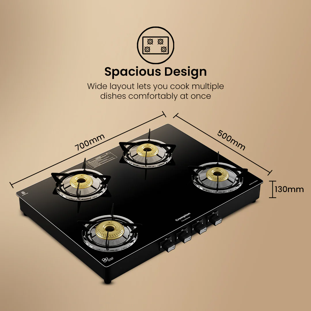 Crompton Cooktop FlameMaster 4 Burner 70 cm Glass - Image 8