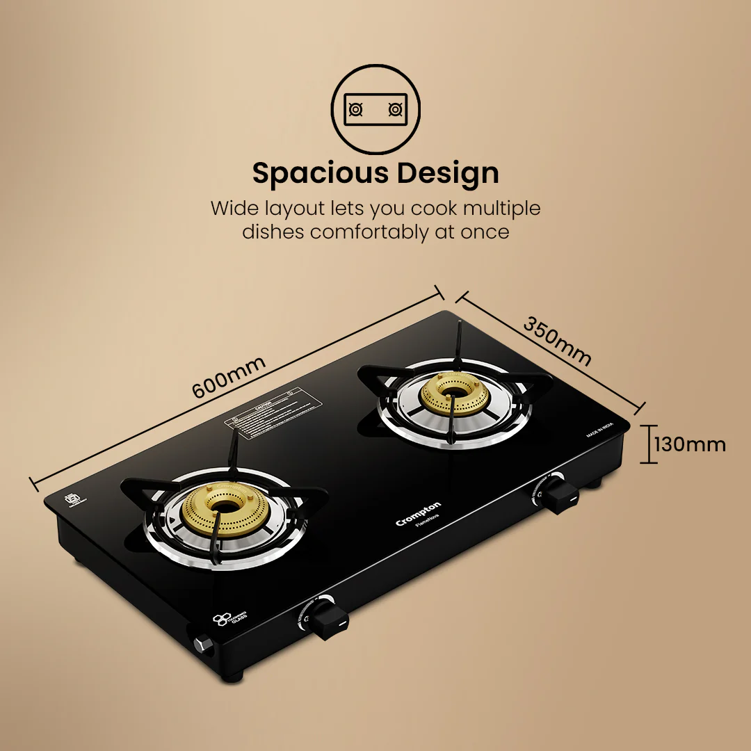 Crompton Cooktop FlameNova 2 Burner 60 cm Glass - Image 8