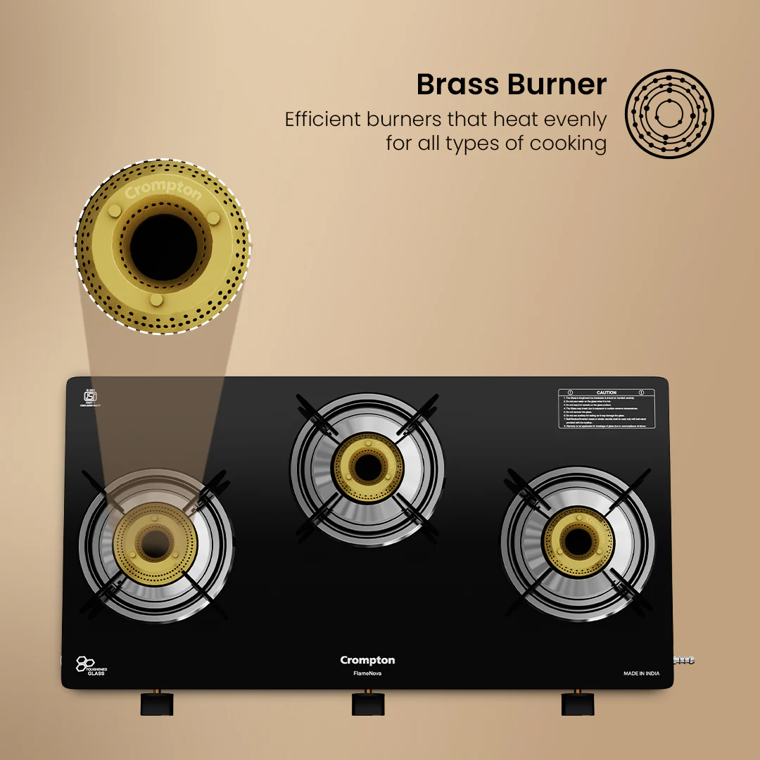 Crompton Cooktop FlameNova 3 Burner 69 cm Glass - Image 6