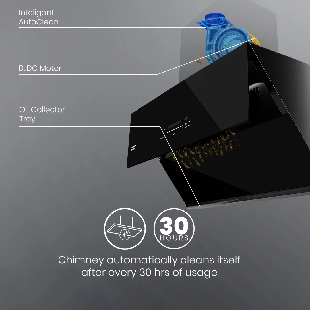 Crompton GrandArt Inclined 90cm Filter less Chimney with BLDC Motor - Image 3