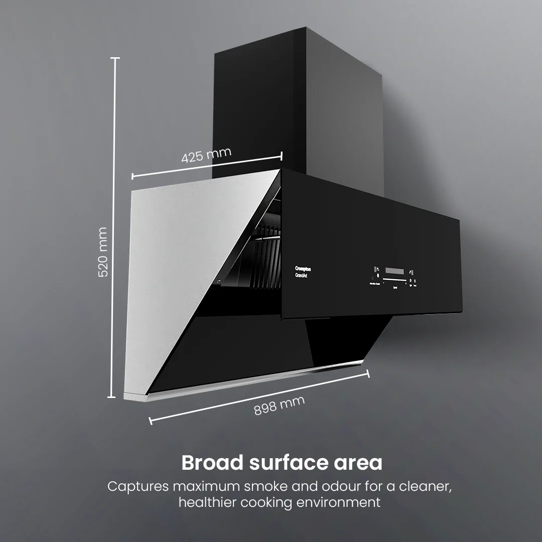 Crompton GrandArt Inclined 90cm Filter less Chimney with BLDC Motor - Image 7