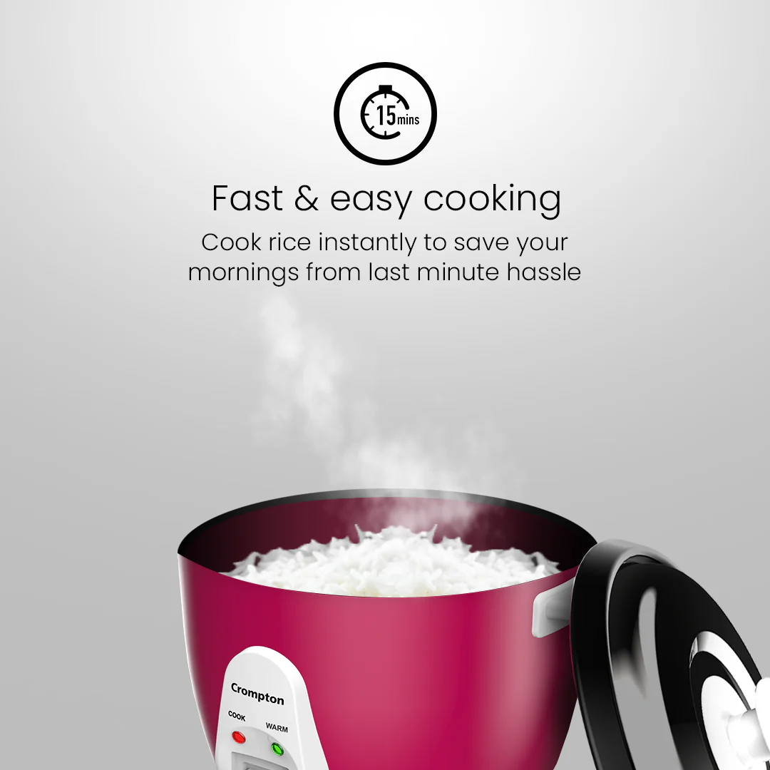 Crompton Harvest Pro 1.8Ltr Rice Cooker - Double Bowl - Image 4