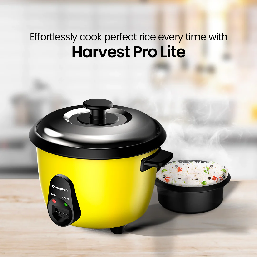 Crompton Harvest Pro Lite 1.8Ltr Rice Cooker - Single Bowl - Image 2