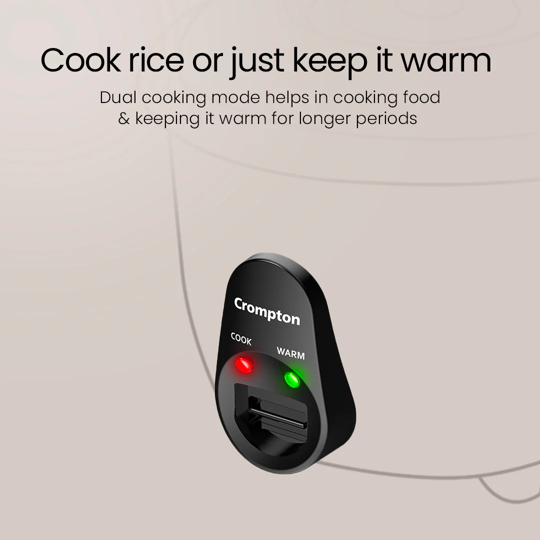 Crompton Harvest Pro Lite 1.8Ltr Rice Cooker - Single Bowl - Image 3