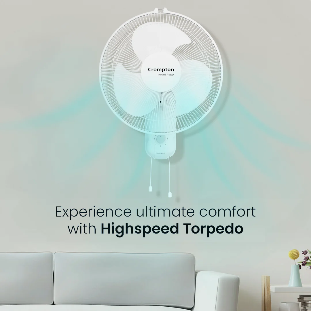 Crompton Highspeed Torpedo Wall Mounted Fan - Image 7