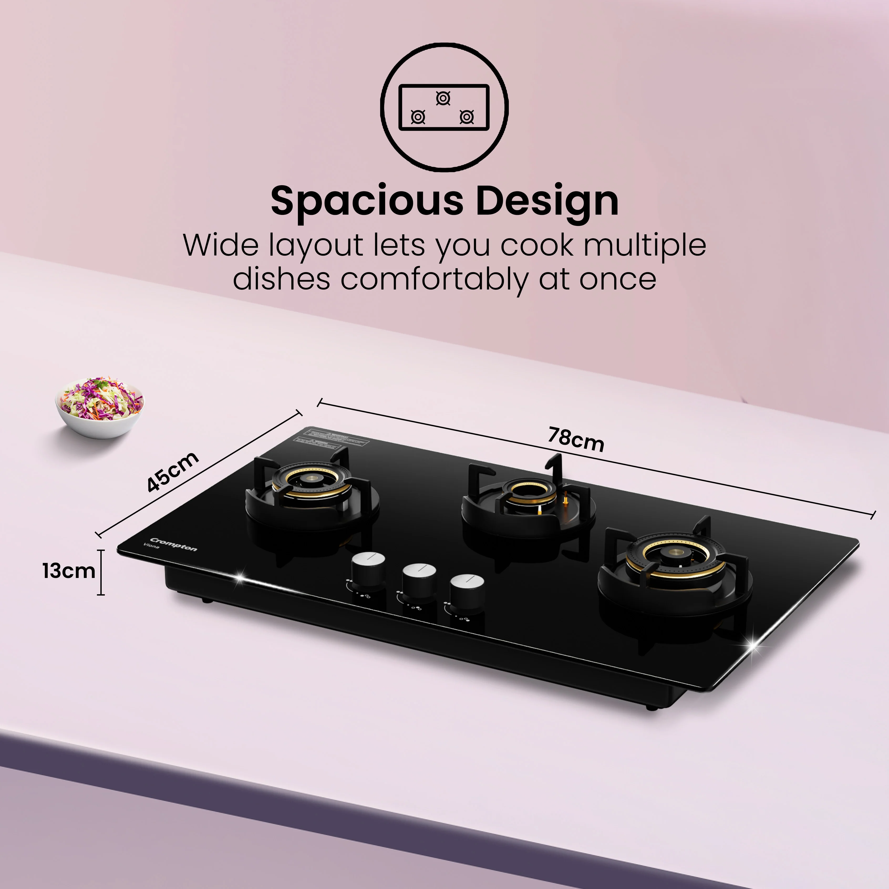 Crompton Hob Viona 78 cm 3 Burner - Image 7