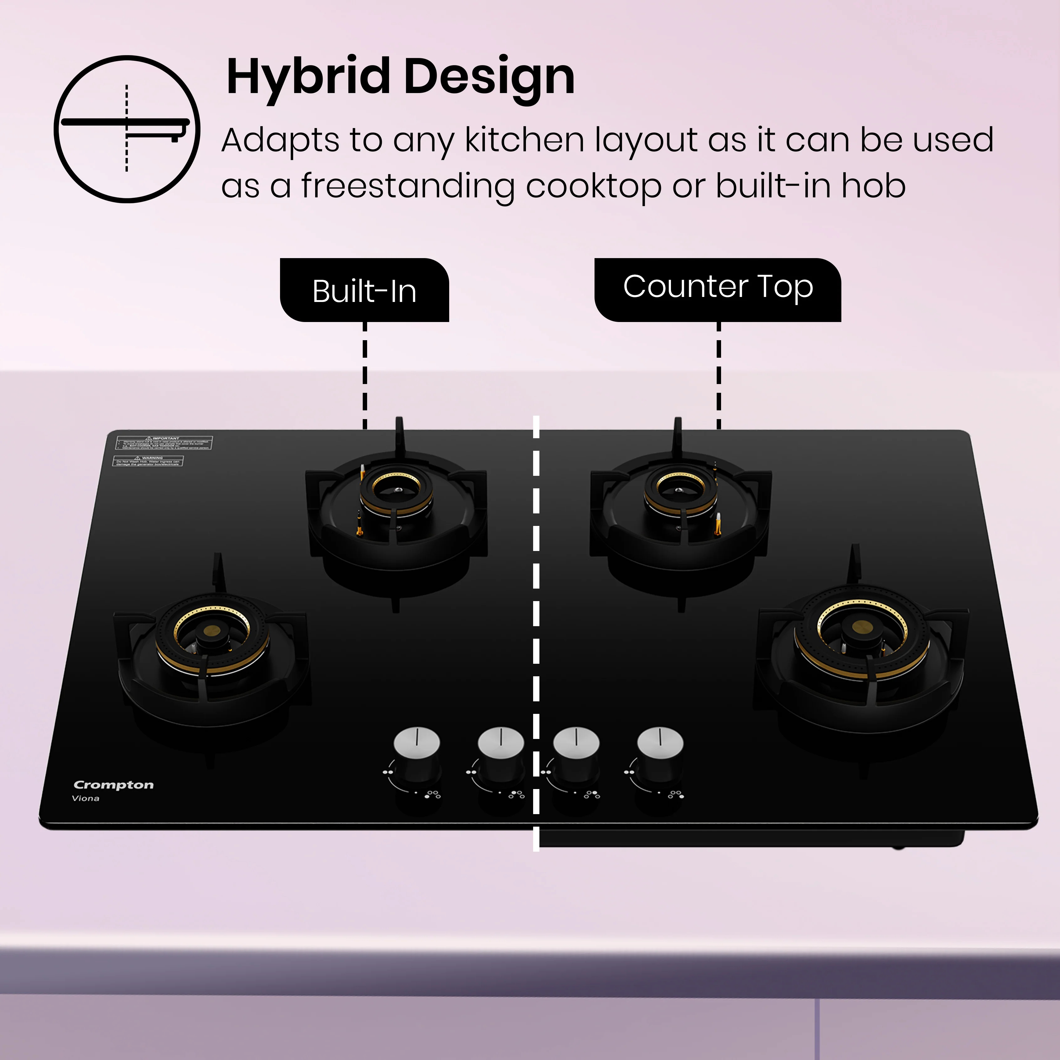 Crompton Hob Viona 82 cm 4 Burner - Image 4