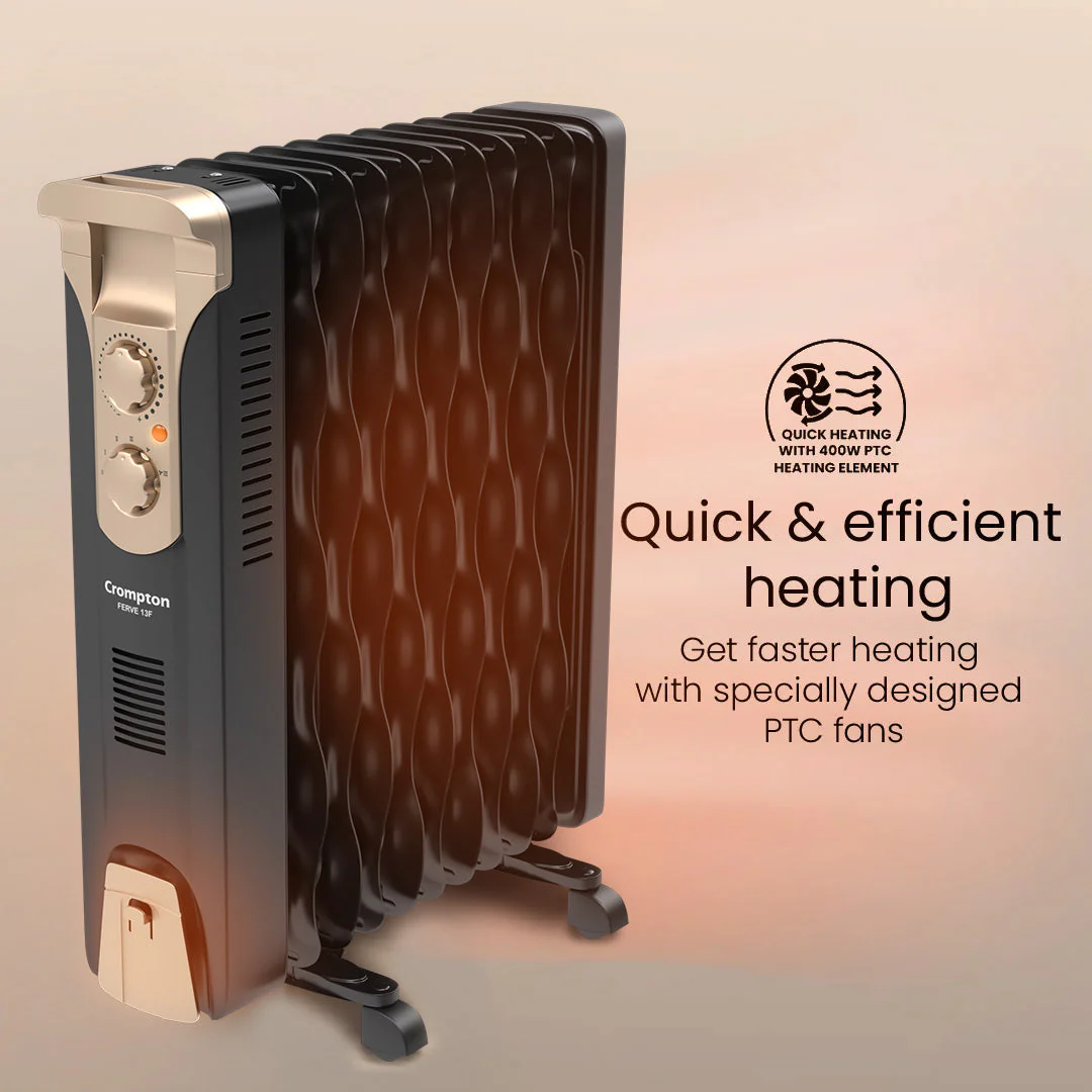 Crompton Insta Ferve 13 Fins 2900W Oil Filled Room Heater - Image 3