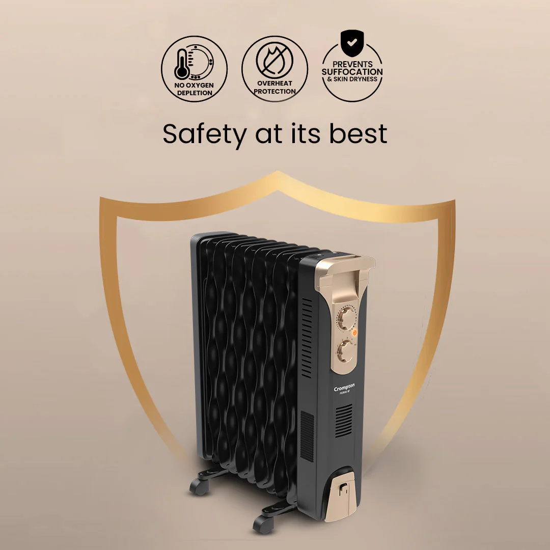 Crompton Insta Ferve 9 Fins 2400 W Oil Filled Room Heater - Image 4