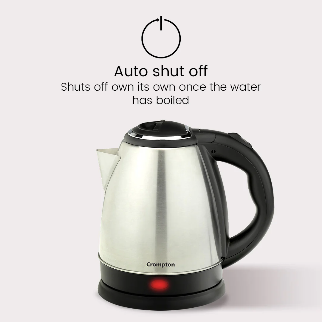 Crompton Instadelight Electric Kettle Stainless Steel 1.5 Ltr | SuperFast Boiling | Auto Shut Off | Dry Boil Protection - Image 3