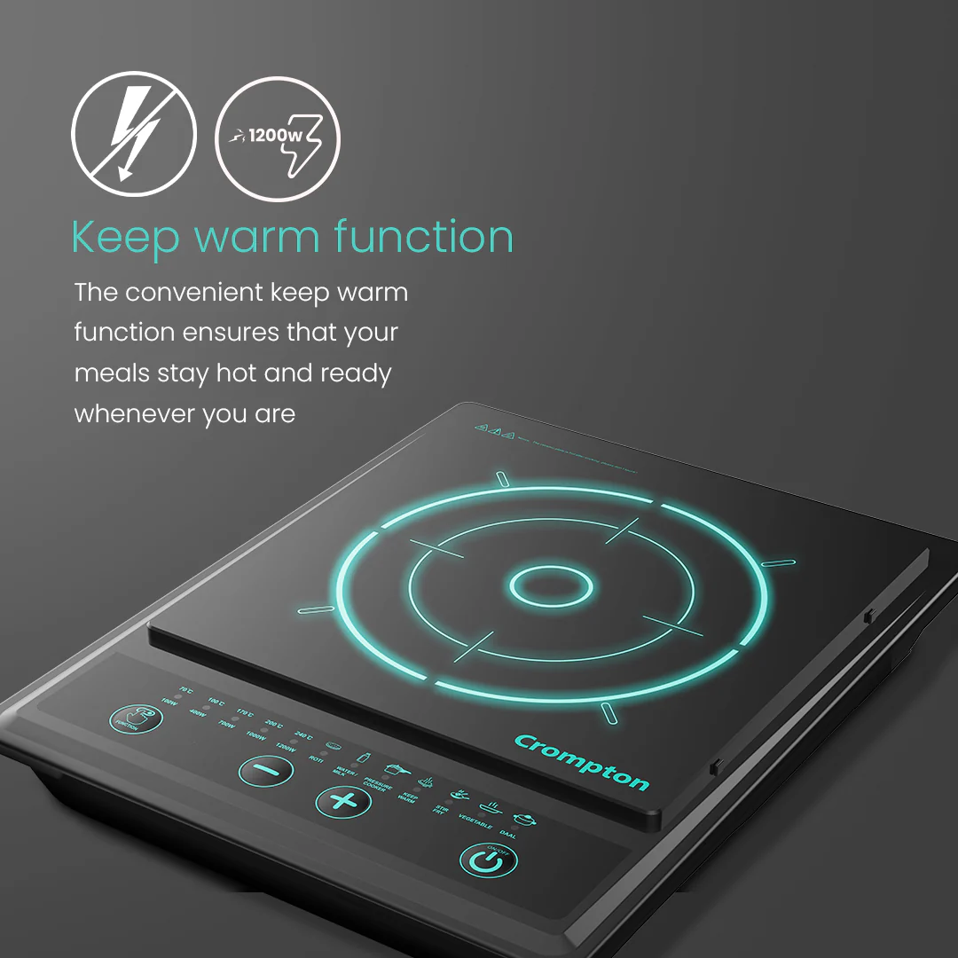 Crompton Instaserve 1200 W Induction Cooktop | 7 One touch Cook Menus - Image 5