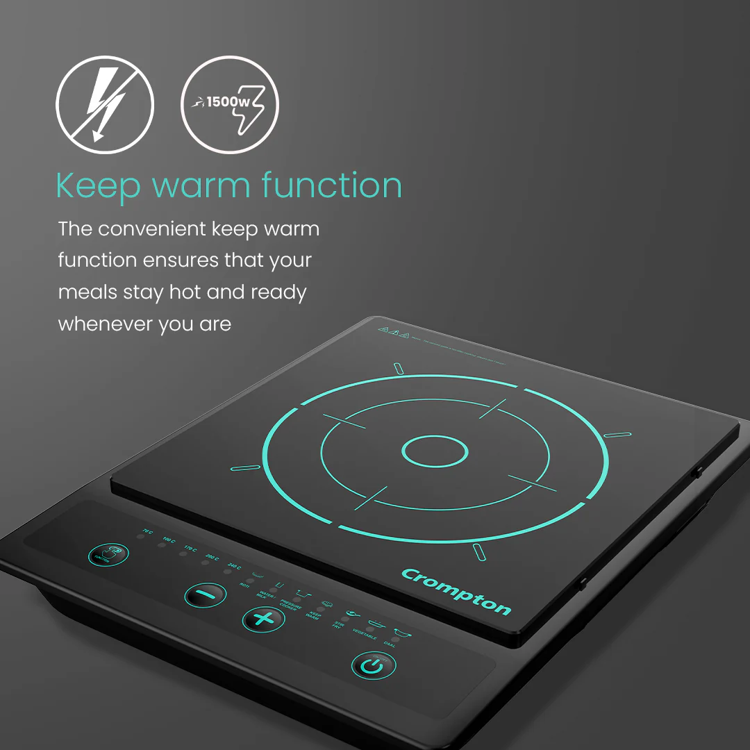 Crompton Instaserve 1500 W Induction Cooktop | 7 One touch Cook Menus - Image 4