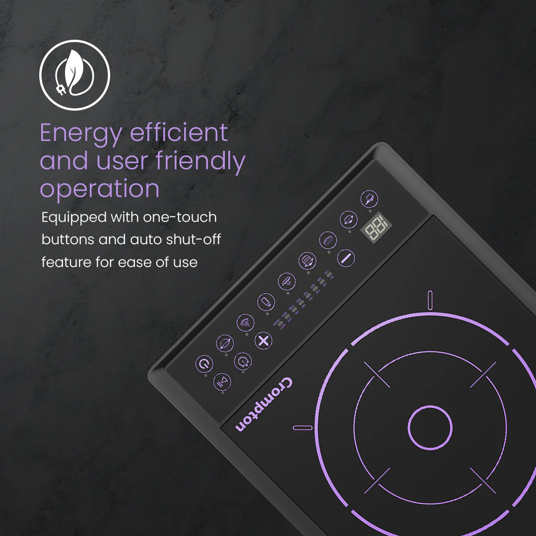 Crompton Instaserve 1900 W Induction Cooktop | 8 One touch Cook Menus - Image 3