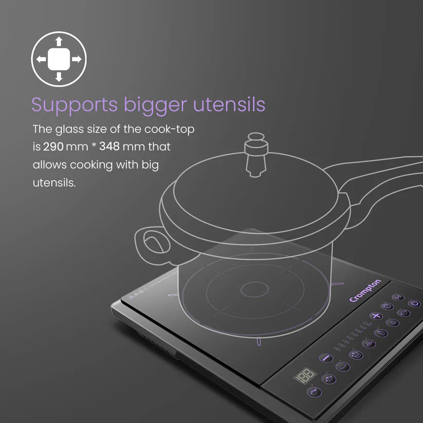 Crompton Instaserve 1900 W Induction Cooktop | 8 One touch Cook Menus - Image 5
