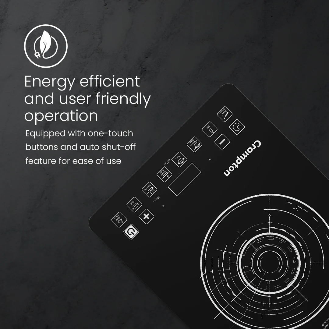 Crompton Instaserve Slim 2100 W Induction Cooktop | 8 One Touch Cook Menus - Image 3