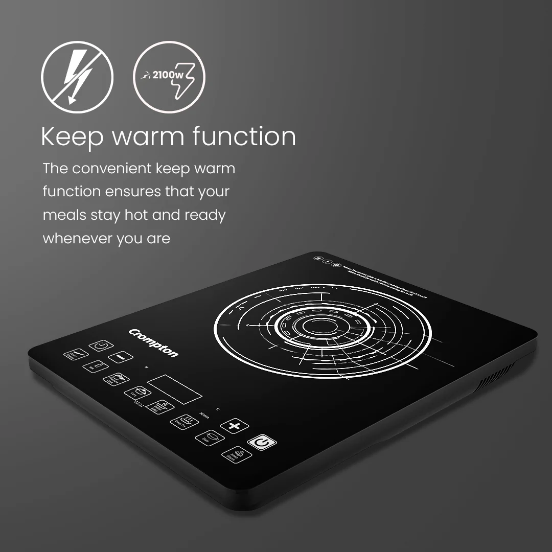 Crompton Instaserve Slim 2100 W Induction Cooktop | 8 One Touch Cook Menus - Image 4