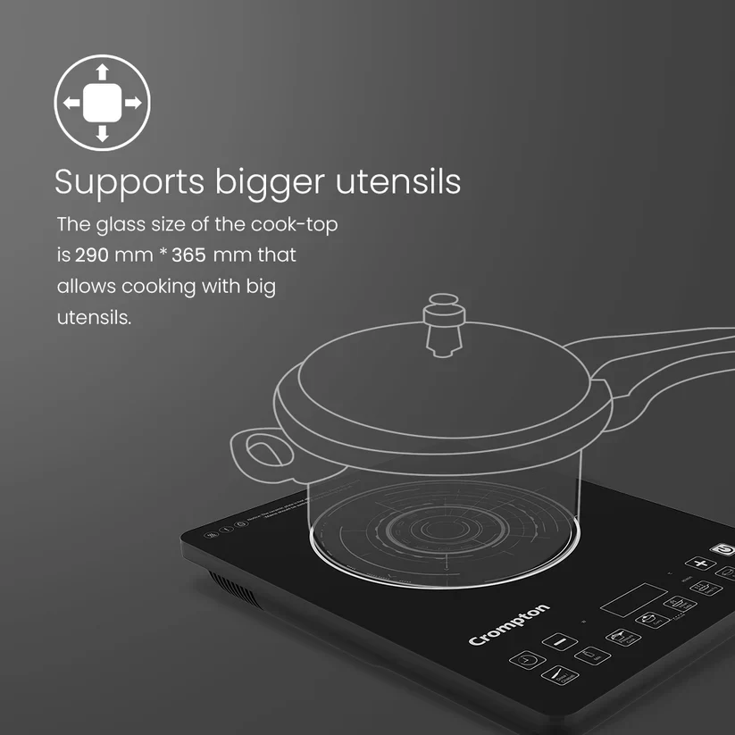 Crompton Instaserve Slim 2100 W Induction Cooktop | 8 One Touch Cook Menus - Image 5