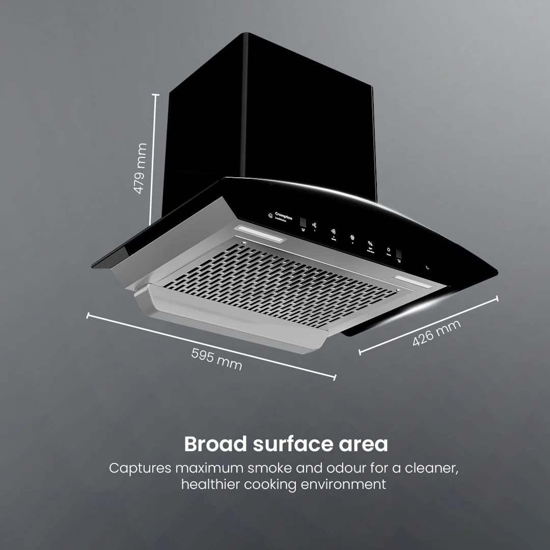 Crompton IntelliMotion Curved 60cm Filterless Chimney - Image 8