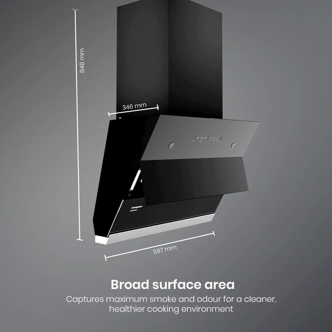 Crompton IntelliMotion Inclined 60cm Filterless Chimney - Image 8