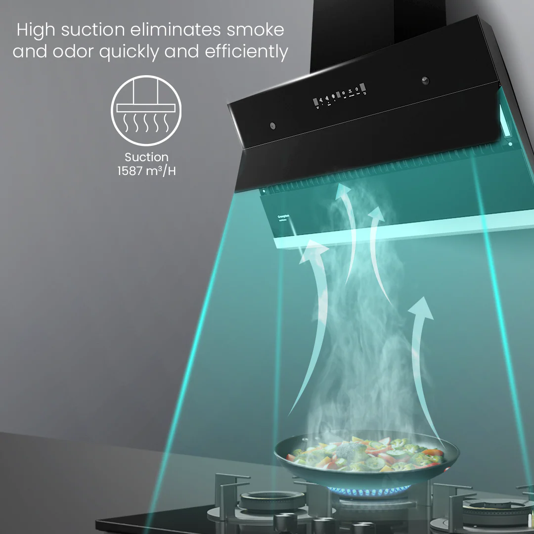 Crompton IntelliMotion Inclined 90cm Filterless Chimney - Image 5