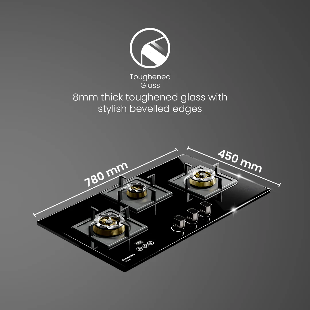 Crompton OpTime Gas Hob 78cm 3 Burner - Image 6
