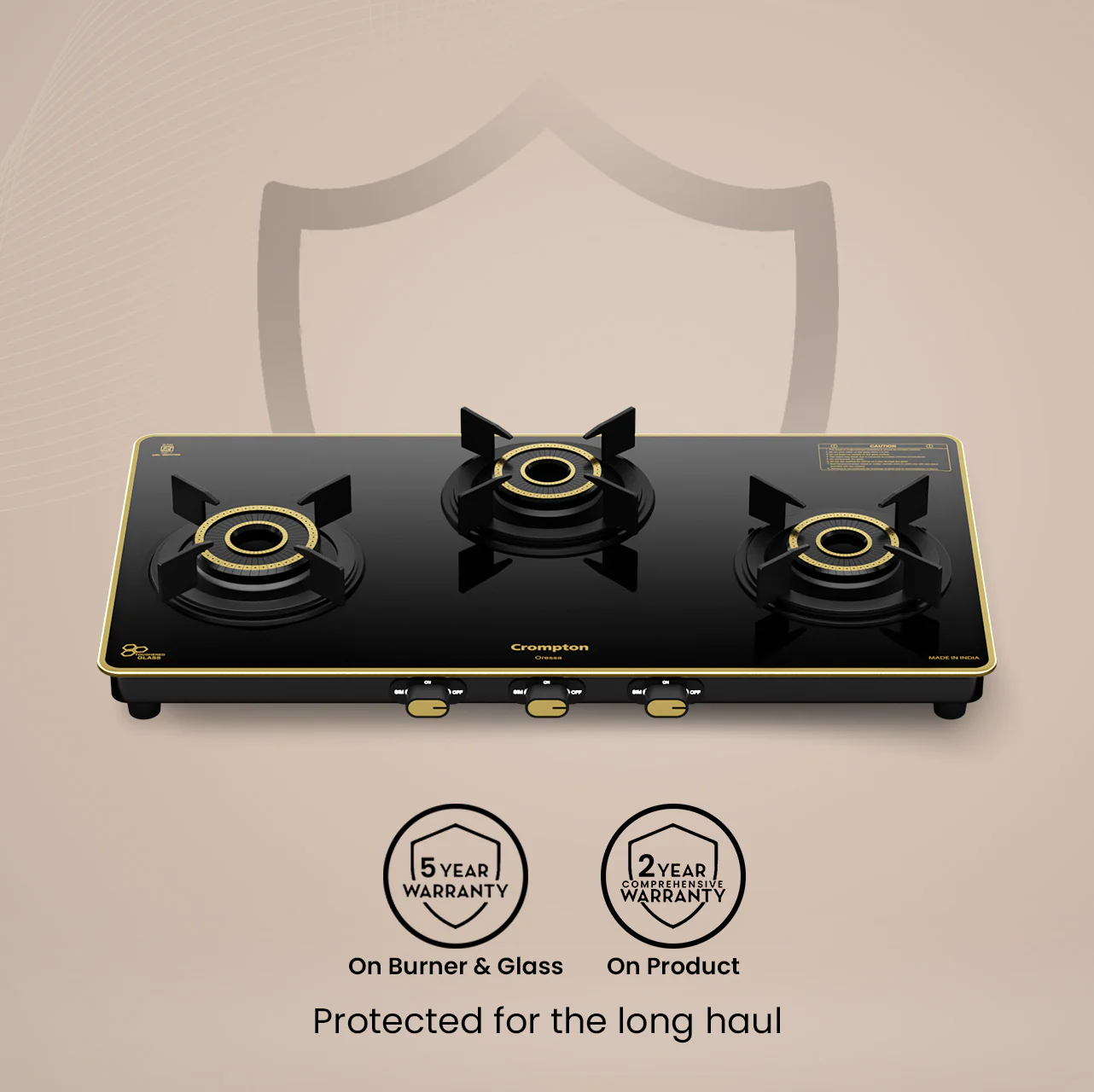 Crompton Oressa 3 Burner 72 cm Slim Glass Cooktop - Image 7