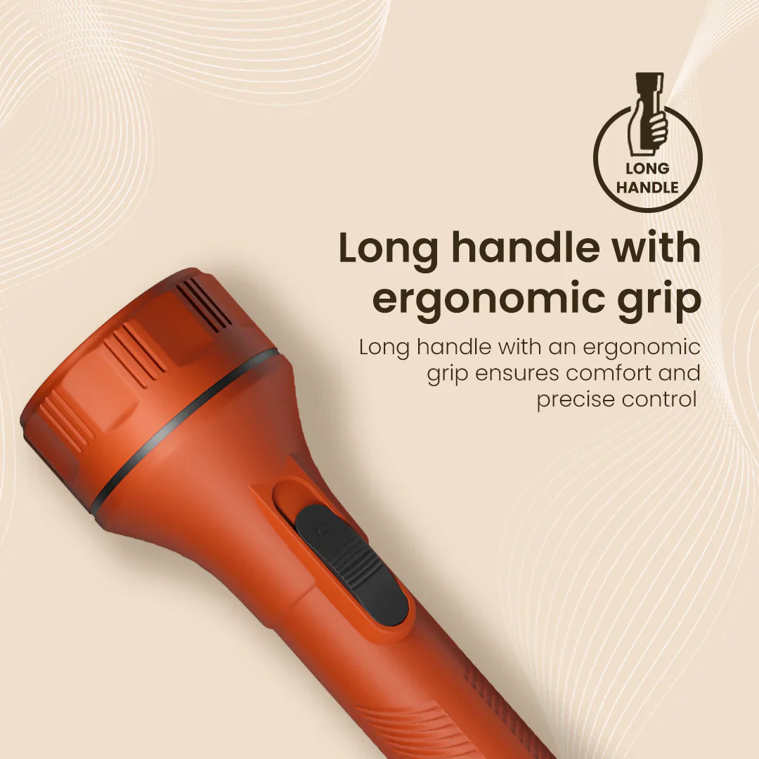Crompton Power Ray Fighter 1W LED Torch Dry-Cell - Orange - Image 3