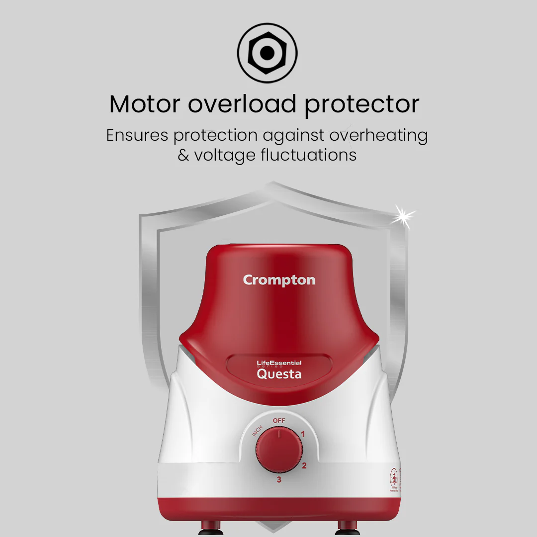 Crompton Questa 500W, Mixer Grinder, 3 Stainless Steel Jars - Image 4
