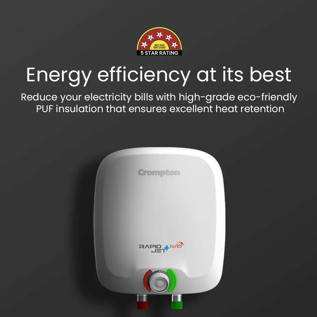 Crompton Rapidjet Plus Turbo , 3000W Storage Water Heater - 6-L - Image 4