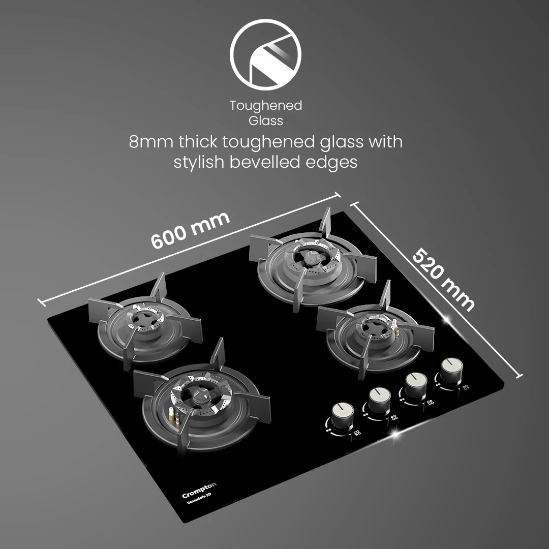Crompton SensoSafe Gas Hob 3D 60cm 4 Burner - Image 5