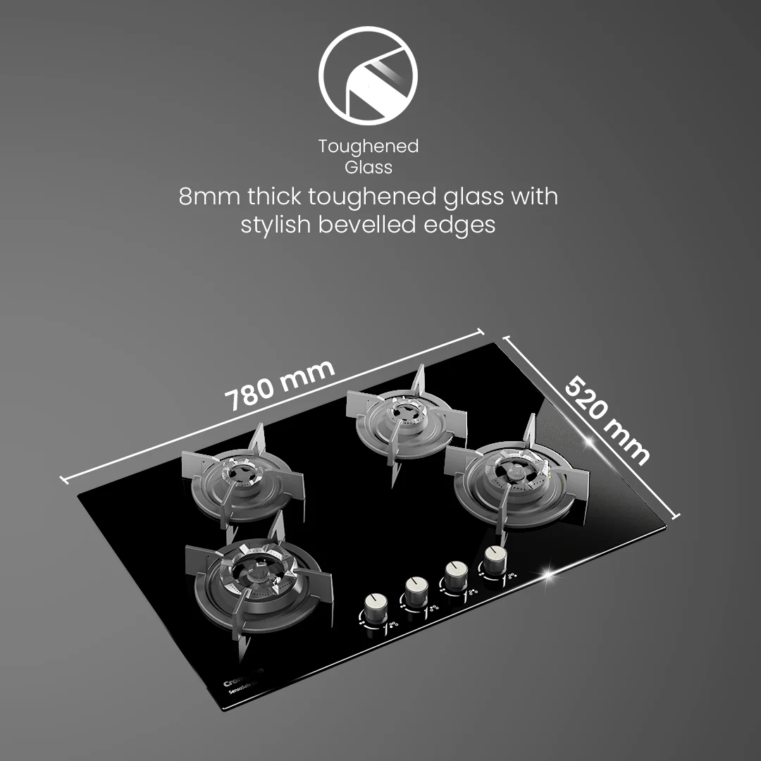 Crompton SensoSafe Gas Hob 3D 78cm 4 Burner - Image 4