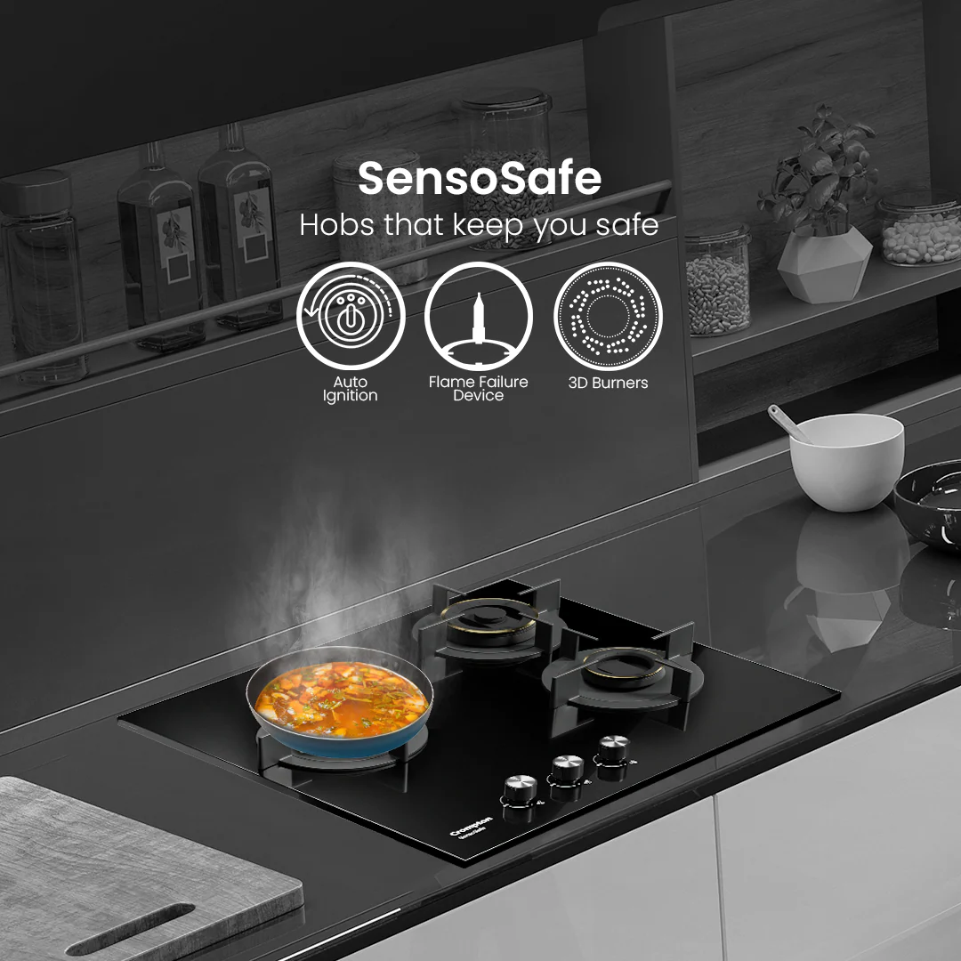 Crompton SensoSafe Gas Hob 60cm 3 Burner - Image 2