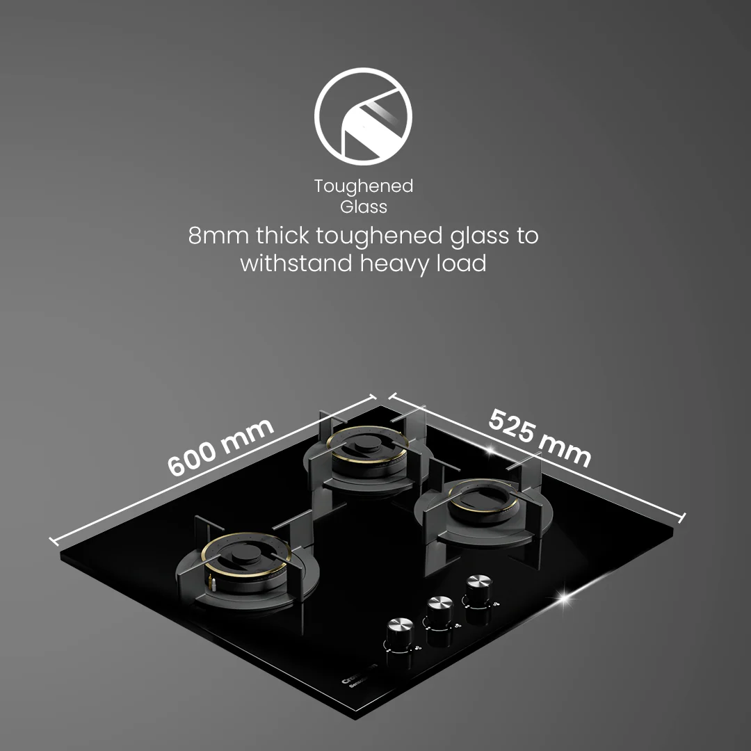 Crompton SensoSafe Gas Hob 60cm 3 Burner - Image 4