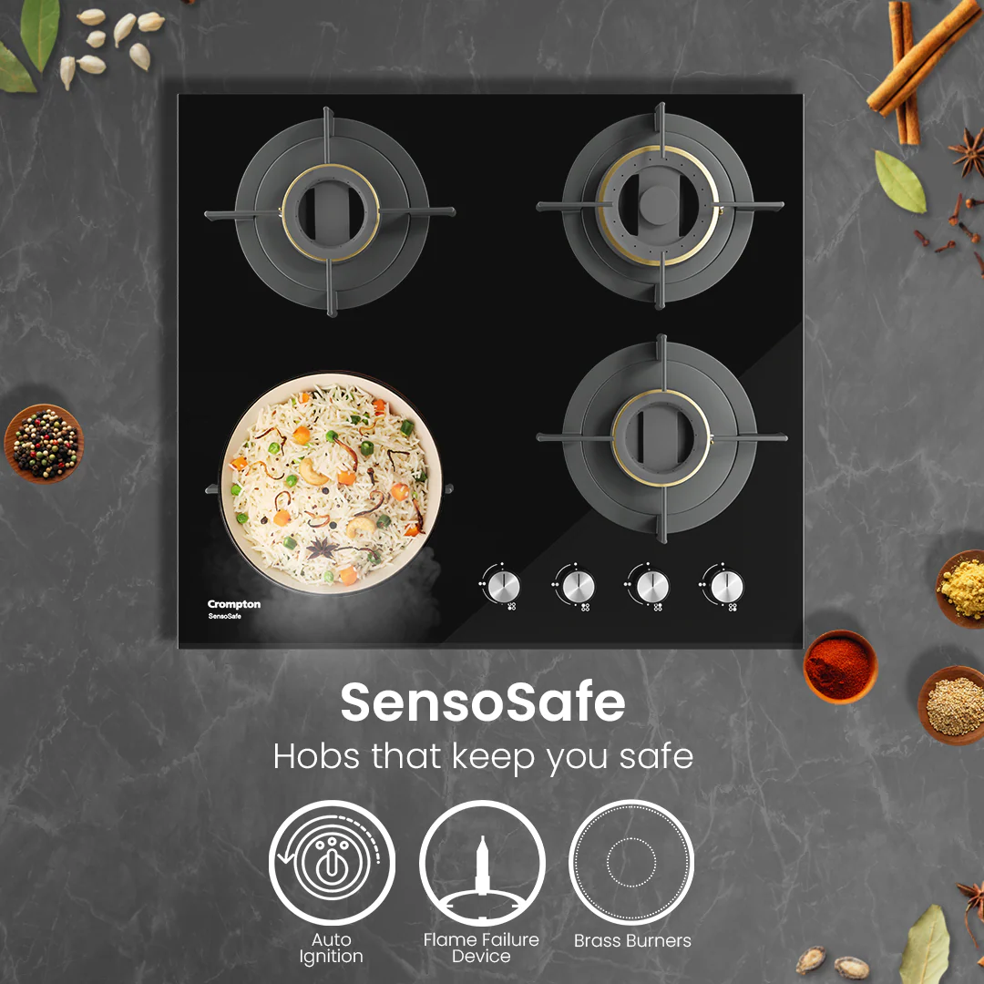 Crompton SensoSafe Gas Hob 60cm 4 Burner - Image 2
