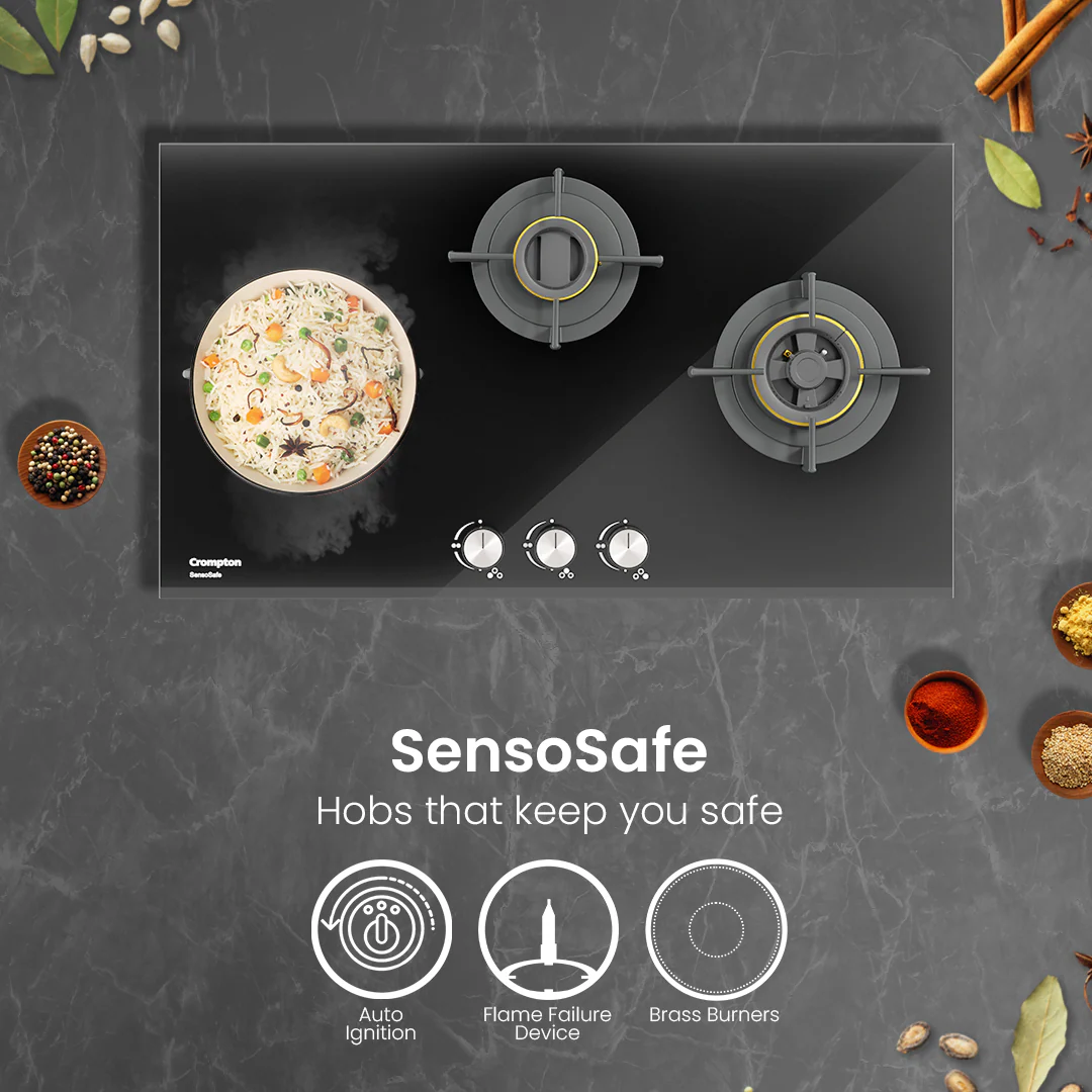 Crompton SensoSafe Gas Hob 78cm 3 Burner - Image 2