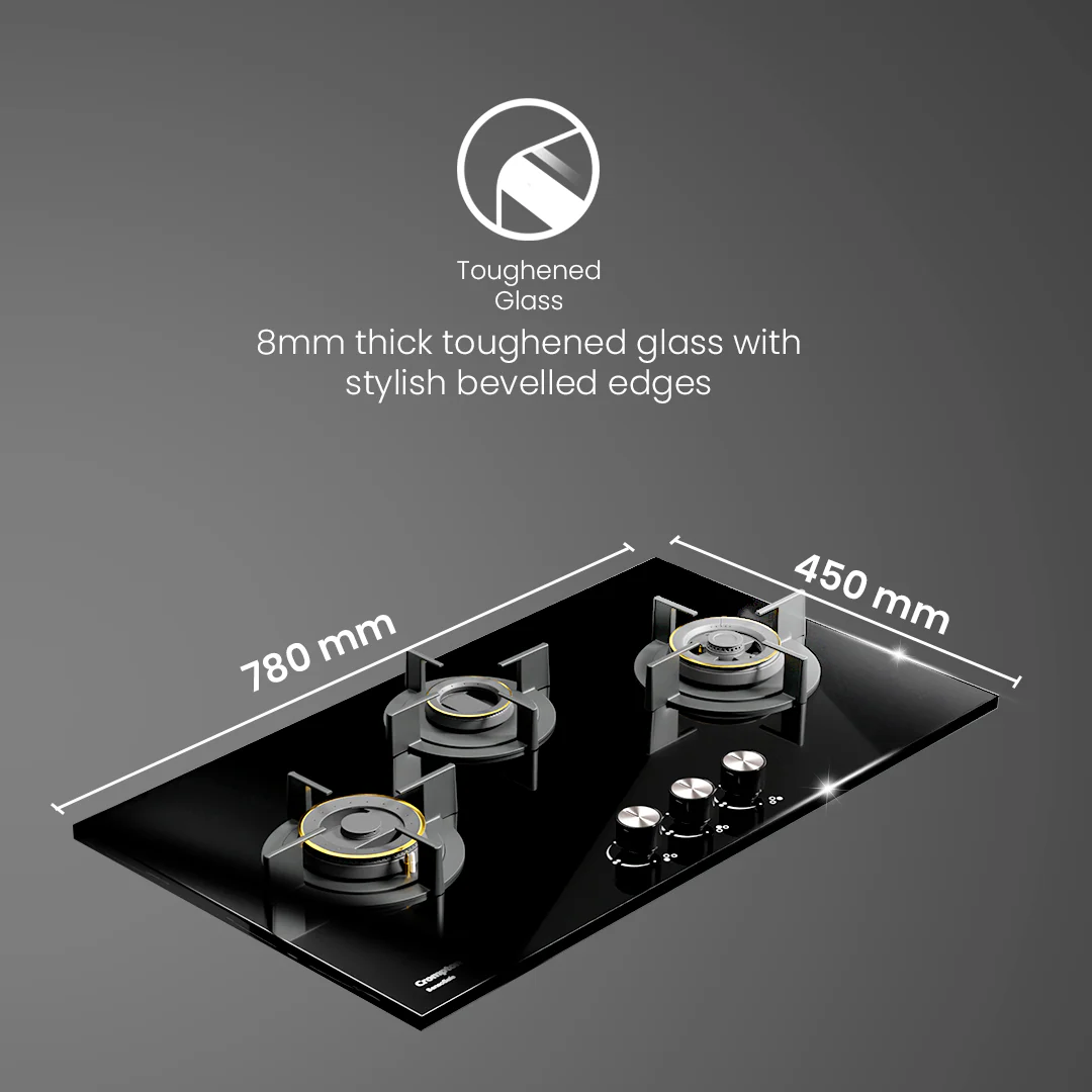 Crompton SensoSafe Gas Hob 78cm 3 Burner - Image 4