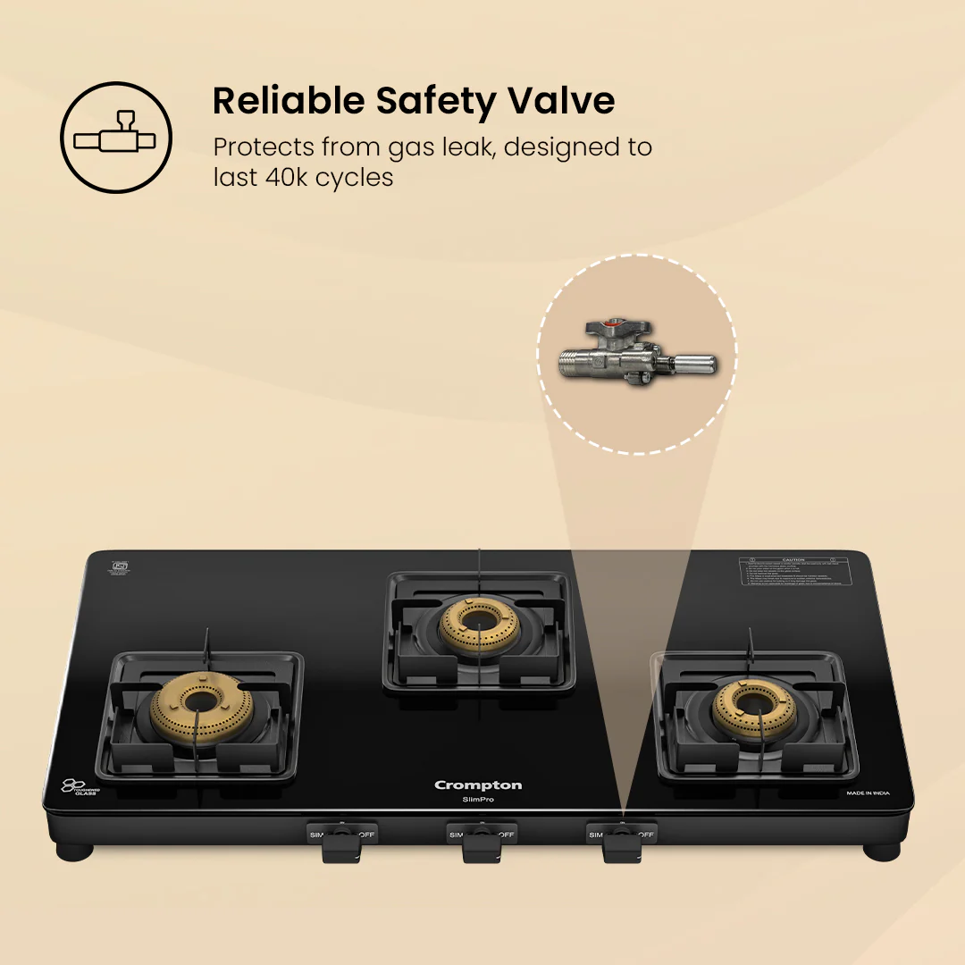 Crompton Cooktop SlimPro 3 Burner 77 cm Slim Glass - Image 5