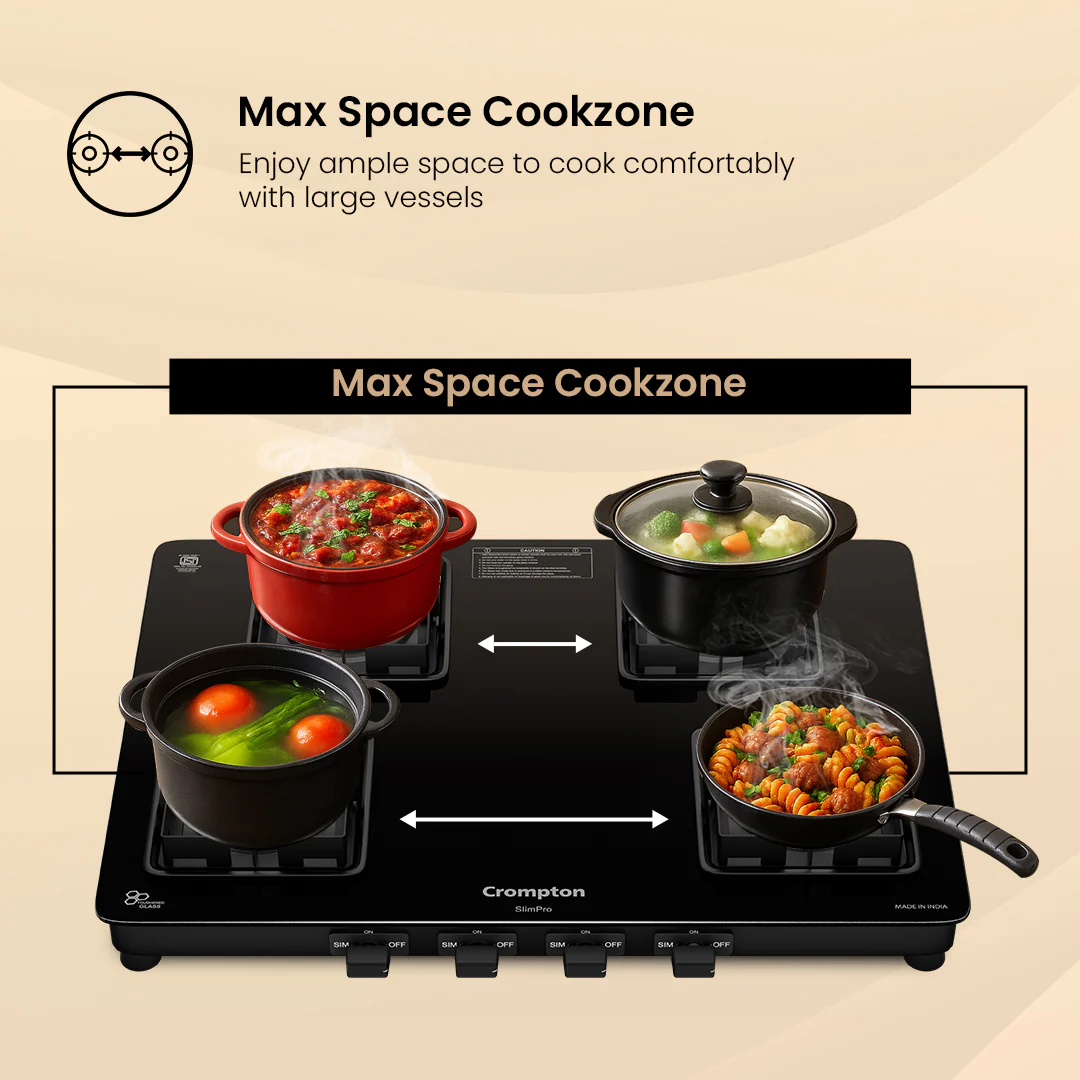 Crompton Cooktop SlimPro 4 Burner 70 cm Slim Glass - Image 4