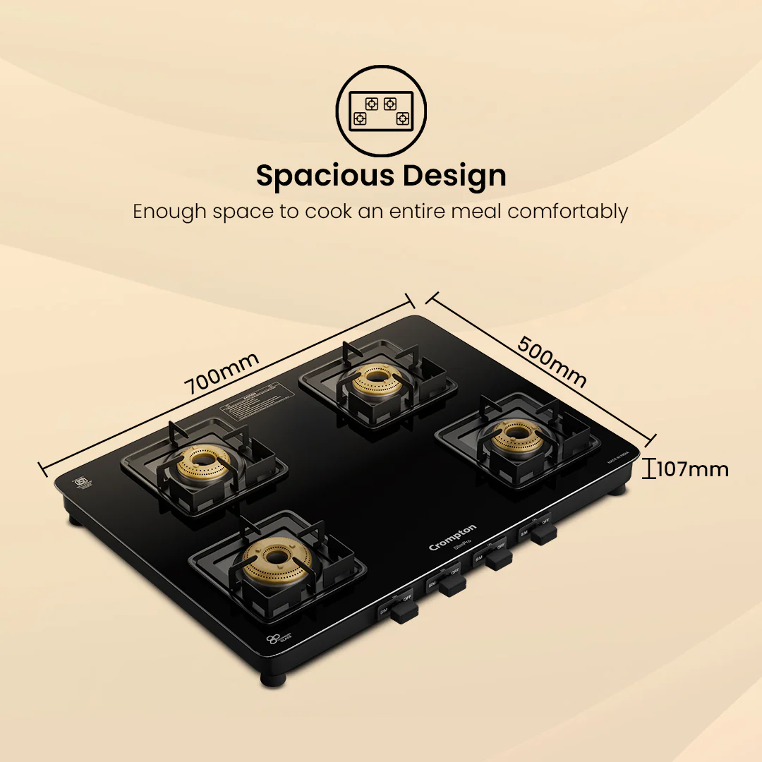 Crompton Cooktop SlimPro 4 Burner 70 cm Slim Glass - Image 9
