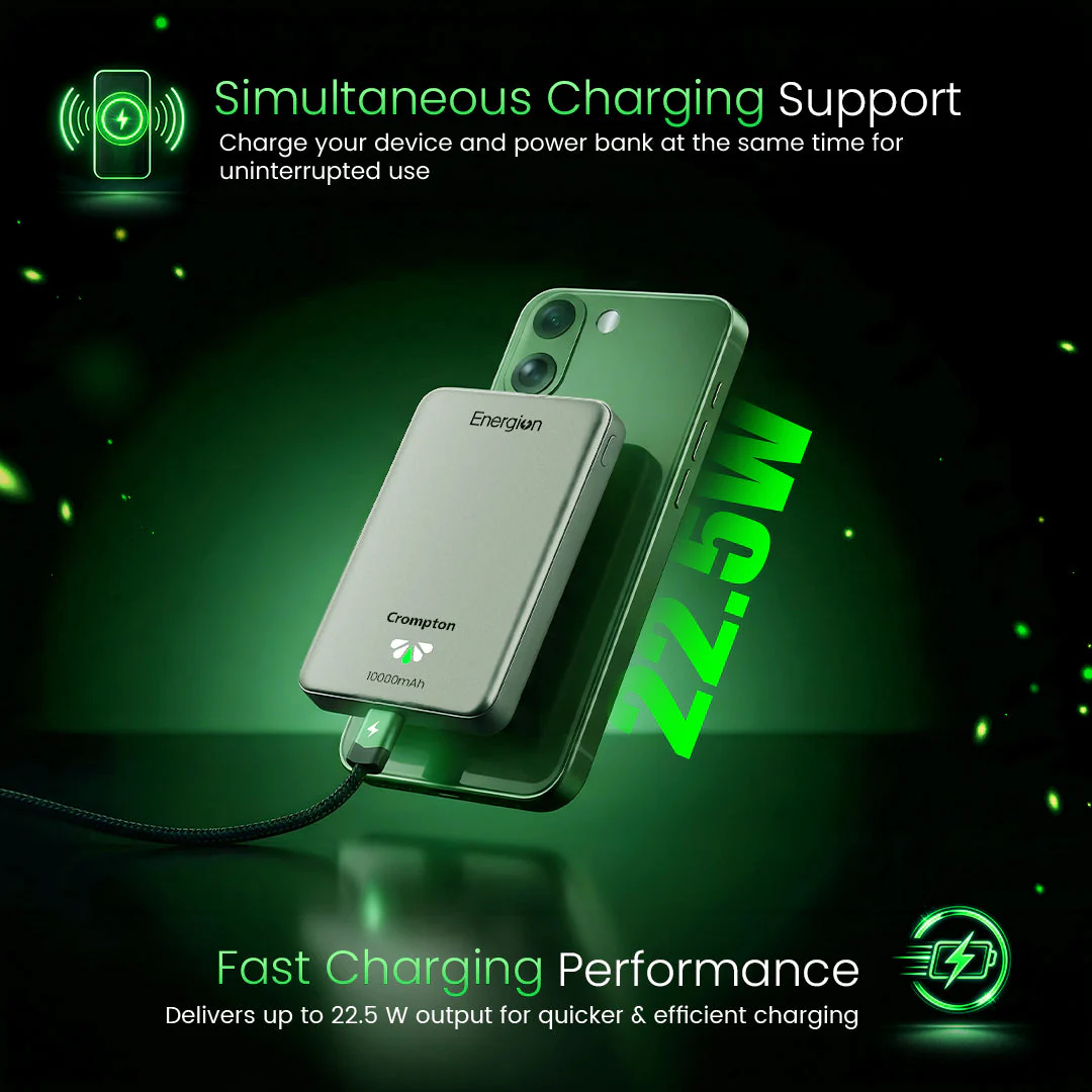 Crompton Snap-10K, 10,000 mAh Wireless Power Bank - Image 3